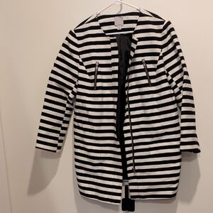 Halogen Black and White Striped Blazer